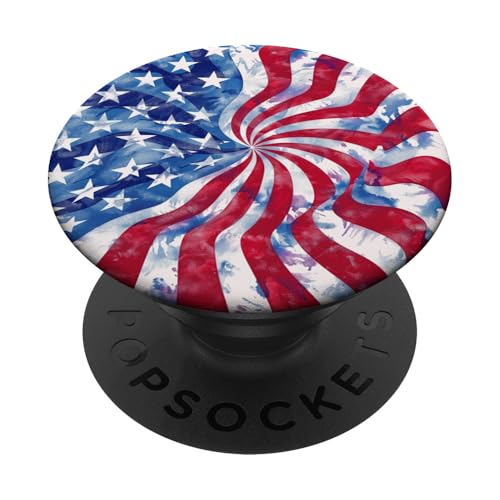 Batikfärbung USA Flagge Amerika PopSockets Klebender PopGrip von Colorful Tie Dye Accessories