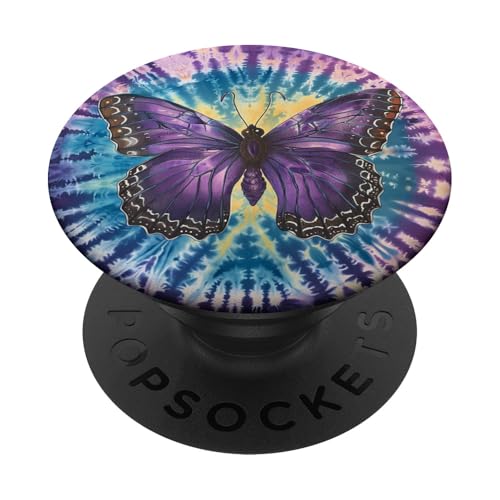 Blauer Batik-Farbstoff, Monarch-Schmetterling PopSockets Klebender PopGrip Blauer Batik-Farbstoff, Monarch-Schmetterling PopSockets Klebender PopGrip von Colorful Tie Dye Accessories