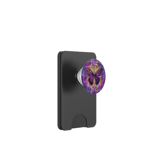 Blauer Batik-Farbstoff, Monarch-Schmetterling PopSockets PopWallet für MagSafe von Colorful Tie Dye Accessories