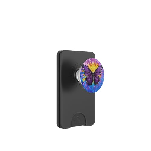 Blauer Batik-Farbstoff, Monarch-Schmetterling PopSockets PopWallet für MagSafe Blauer Batik-Farbstoff, Monarch-Schmetterling PopSockets PopWallet für MagSafe von Colorful Tie Dye Accessories