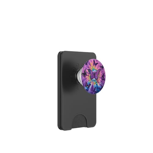 Blauer Batik-Farbstoff, Monarch-Schmetterling PopSockets PopWallet für MagSafe von Colorful Tie Dye Accessories