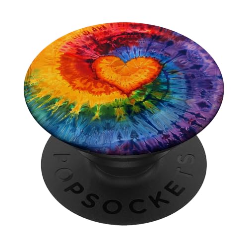 Herz-Batikfärbung PopSockets Klebender PopGrip von Colorful Tie Dye Accessories