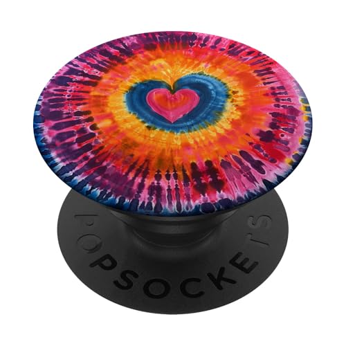 Herz-Batikfärbung PopSockets Klebender PopGrip von Colorful Tie Dye Accessories