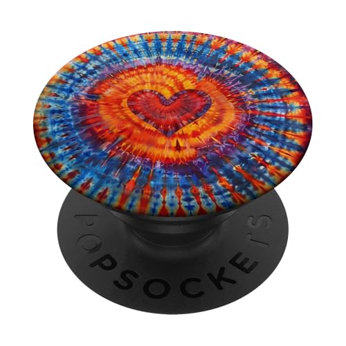 Herz-Batikfärbung PopSockets Klebender PopGrip von Colorful Tie Dye Accessories