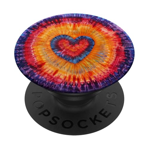 Herz-Batikfärbung PopSockets Klebender PopGrip von Colorful Tie Dye Accessories