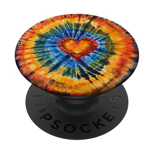 Herz-Batikfärbung PopSockets Klebender PopGrip Herz-Batikfärbung PopSockets Klebender PopGrip von Colorful Tie Dye Accessories