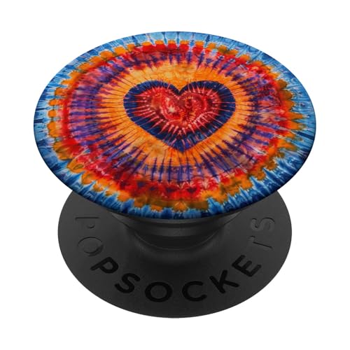 Herz-Batikfärbung PopSockets Klebender PopGrip von Colorful Tie Dye Accessories
