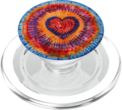 Herz-Batikfärbung PopSockets PopGrip für MagSafe von Colorful Tie Dye Accessories