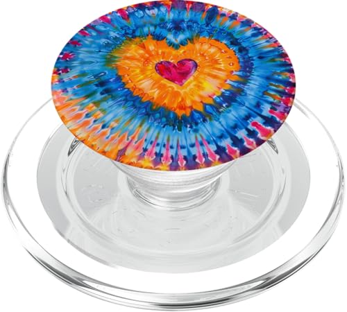 Herz-Batikfärbung PopSockets PopGrip für MagSafe von Colorful Tie Dye Accessories