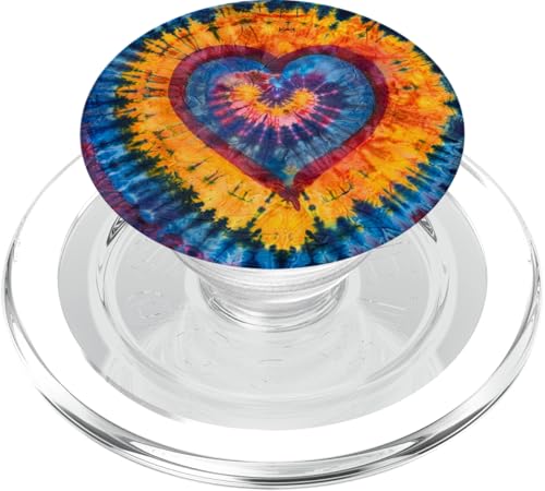 Herz-Batikfärbung PopSockets PopGrip für MagSafe von Colorful Tie Dye Accessories