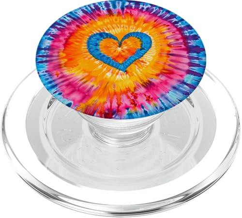 Herz-Batikfärbung PopSockets PopGrip für MagSafe von Colorful Tie Dye Accessories