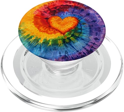 Herz-Batikfärbung PopSockets PopGrip für MagSafe von Colorful Tie Dye Accessories
