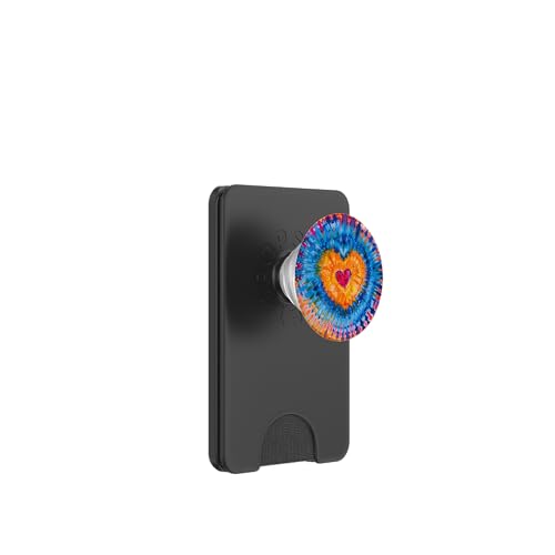 Herz-Batikfärbung PopSockets PopWallet für MagSafe von Colorful Tie Dye Accessories