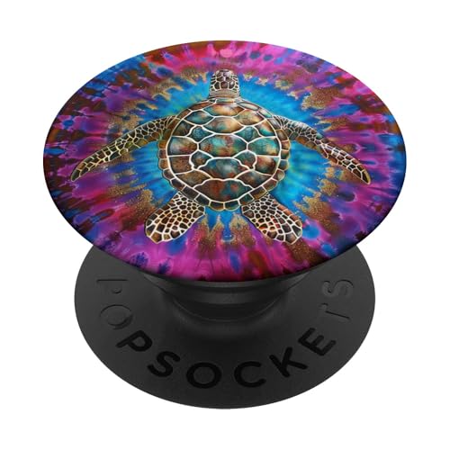 Meeresschildkröte Batikfarbe Rosa PopSockets Klebender PopGrip von Colorful Tie Dye Accessories
