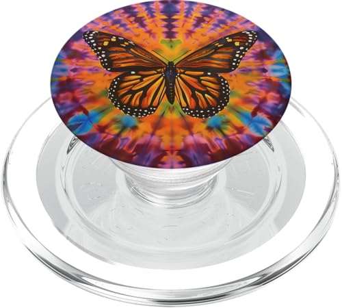 Monarch-Schmetterling-Batik-Wirbel PopSockets PopGrip für MagSafe von Colorful Tie Dye Accessories