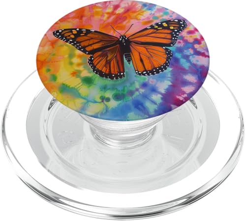 Monarch-Schmetterling-Batik-Wirbel PopSockets PopGrip für MagSafe von Colorful Tie Dye Accessories