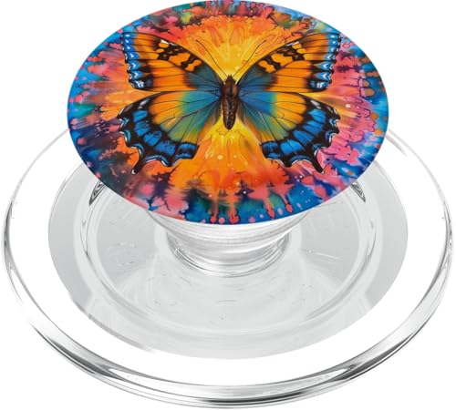Monarch-Schmetterling-Batik-Wirbel PopSockets PopGrip für MagSafe von Colorful Tie Dye Accessories