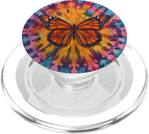 Monarch-Schmetterling-Batik-Wirbel PopSockets PopGrip für MagSafe von Colorful Tie Dye Accessories