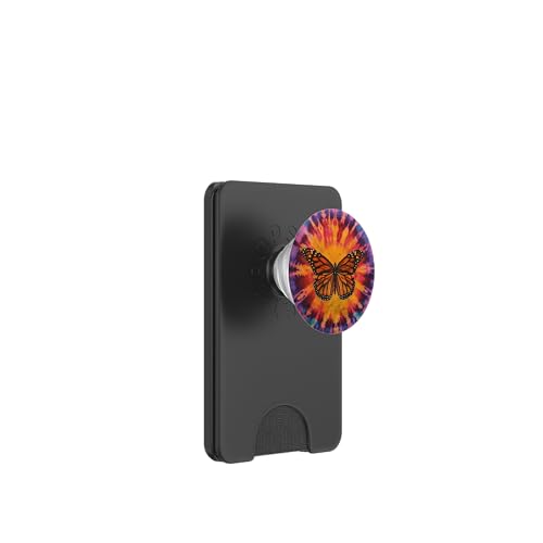 Monarch-Schmetterling-Batik-Wirbel PopSockets PopWallet für MagSafe von Colorful Tie Dye Accessories