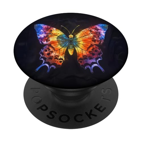 Monarch-Schmetterling-Batikfarbe auf Schwarz PopSockets Klebender PopGrip Monarch-Schmetterling-Batikfarbe auf Schwarz PopSockets Klebender PopGrip von Colorful Tie Dye Accessories