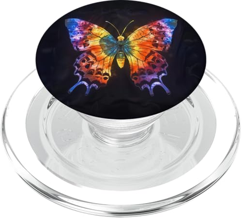 Monarch-Schmetterling-Batikfarbe auf Schwarz PopSockets PopGrip für MagSafe Monarch-Schmetterling-Batikfarbe auf Schwarz PopSockets PopGrip für MagSafe von Colorful Tie Dye Accessories