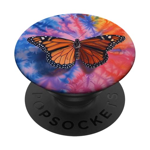 Psychedelisches Schmetterlings-Design, bunt, Batikfärbung PopSockets Klebender PopGrip von Colorful Tie Dye Accessories