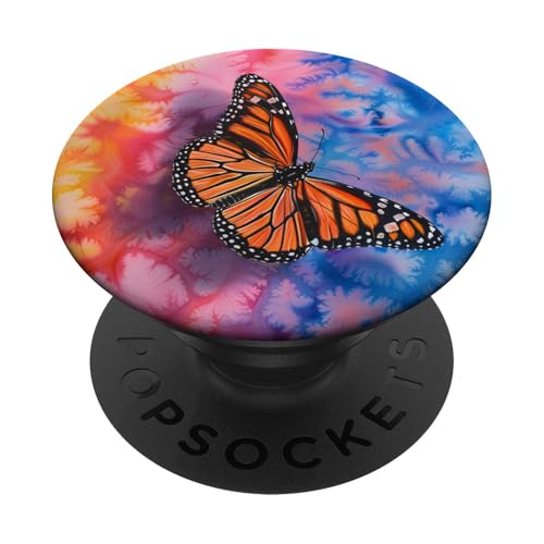 Psychedelisches Schmetterlings-Design, bunt, Batikfärbung PopSockets Klebender PopGrip von Colorful Tie Dye Accessories
