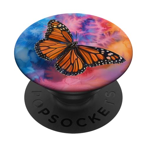 Psychedelisches Schmetterlings-Design, bunt, Batikfärbung PopSockets Klebender PopGrip von Colorful Tie Dye Accessories