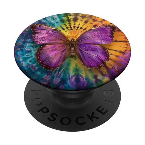 Schmetterling Tie Dye Violett PopSockets Klebender PopGrip von Colorful Tie Dye Accessories