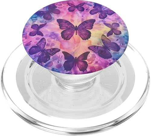 Schmetterling Tie Dye Violett PopSockets PopGrip für MagSafe von Colorful Tie Dye Accessories