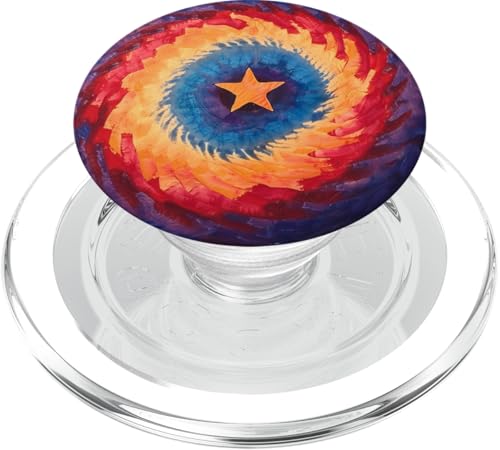 Stern-Batikfärbung PopSockets PopGrip für MagSafe Stern-Batikfärbung PopSockets PopGrip für MagSafe von Colorful Tie Dye Accessories
