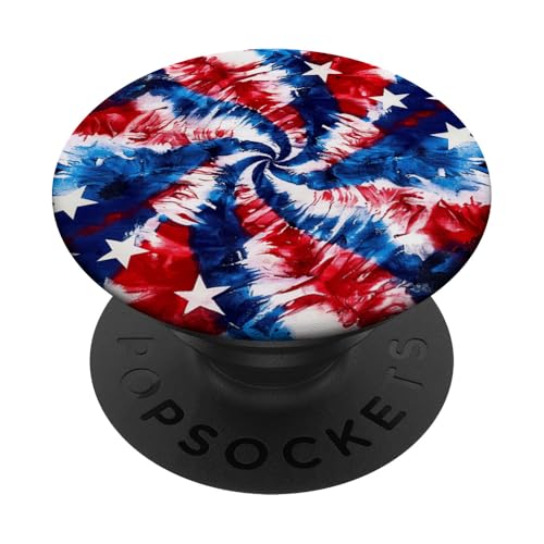 Tie Dye Swirl USA Flagge Amerika PopSockets Klebender PopGrip von Colorful Tie Dye Accessories
