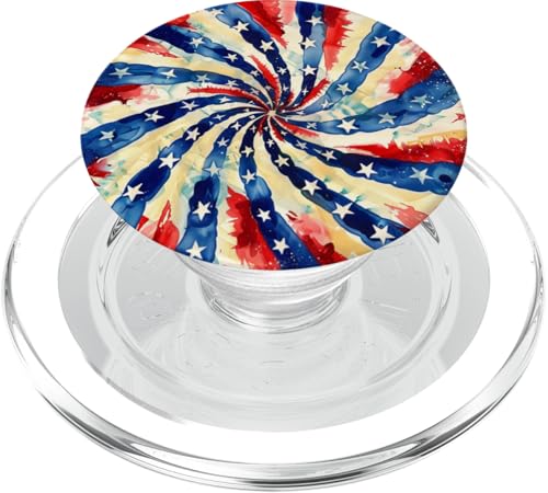 Tie Dye Swirl USA Flagge Amerika PopSockets PopGrip für MagSafe von Colorful Tie Dye Accessories