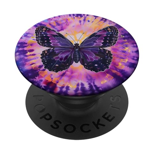 Violetter Batik-Monarch-Schmetterling PopSockets Klebender PopGrip Violetter Batik-Monarch-Schmetterling PopSockets Klebender PopGrip von Colorful Tie Dye Accessories
