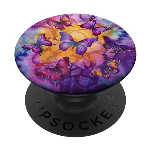 Violetter Batik-Monarch-Schmetterling PopSockets Klebender PopGrip Violetter Batik-Monarch-Schmetterling PopSockets Klebender PopGrip von Colorful Tie Dye Accessories
