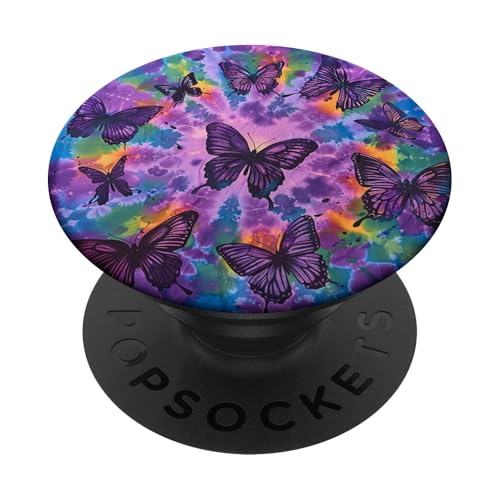 Violetter Batik-Monarch-Schmetterling PopSockets Klebender PopGrip Violetter Batik-Monarch-Schmetterling PopSockets Klebender PopGrip von Colorful Tie Dye Accessories