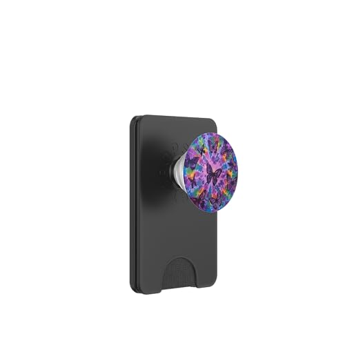 Violetter Batik-Monarch-Schmetterling PopSockets PopWallet für MagSafe von Colorful Tie Dye Accessories