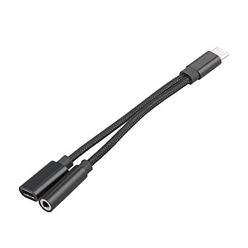 2 in 1 Adapter USB Typ C Ladekabel Ladegerät Kabel Datenkabel 3,5 mm Aux Klinke Audio Adapter Kabel USB Typ C Stecker auf 3,5mm Klinkenbuchse für Letv 2 Pro Max / Xiaomi P20 / Samsung S9 (Schwarz) von Colorful