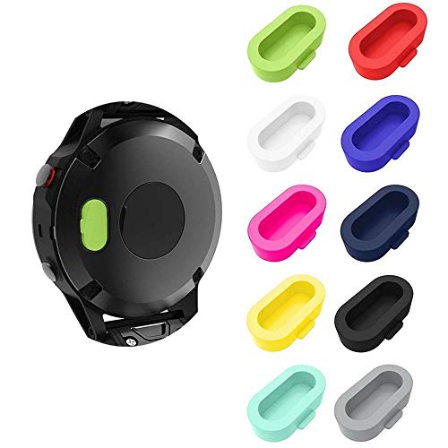 Colorful Für Garmin Fenix 5/5s/5x Staubschutz Kappe Silikon Anti Staub Stecker Ladegerät Port Protector für Garmin Fenix 5/5s/5x (10 Pcs Mehrfarbig) von Colorful