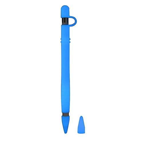 Colorful Hülle für Apple Pencil Ersatz Cap Silikon Adapterhalter mit Kappenhalter und Apple Pencil Nib Spitze Schutzhülle für iPad Pro 9.7" 10.5" 12.9" (Blau) von Colorful