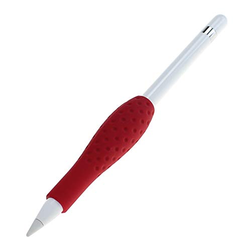 Colorful Schreibhilfe Schreibgriff/Schutzhülle/Silikon Hülse/Grip-Halter für Apple Pencil, Schützende Ergonomische Stiftehalter Accessoires für Apple iPad Pro/iPad 2018 (6. Gen) Pencil (Rot) von Colorful