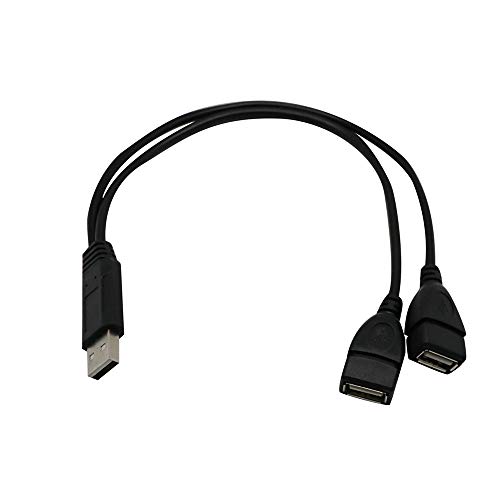 Colorful USB-Kabel Y-Verteiler USB 2.0 Energien-Erhöhung Naben-Adapter, 30cm Schwarzes USB 2.0 EIN Männlicher Stecker zu 2 Doppel USB EIN Weiblicher Jack Y Verteiler Naben Adapter Kabel von Colorful