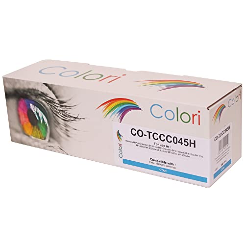 Colori Kompatibler Toner für Canon 045H 045 Cyan für I-Sensys LBP-610 Series LBP-611cn LBP-612cdw LBP-613cdw LBP-613cw MF-630 MF-631cn MF-632cdw MF-634cdw MF-635cx MF-636cdwt von Colori