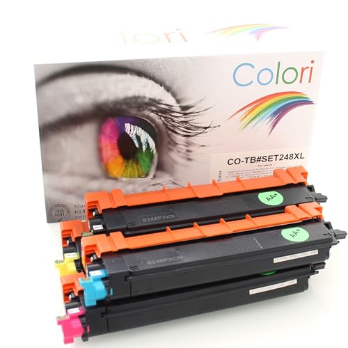 Colori Kompatibles Set 4X Toner für Brother TN248XL für HL-L3220cw HL-L3220cwe HL-L3240cdw HL-L8230cdw HL-L8240cdw MFC-L3740cdw MFC-L3740cdwe MFC-L3760cdw MFC-L8340cdw MFC-L8390cdw von Colori