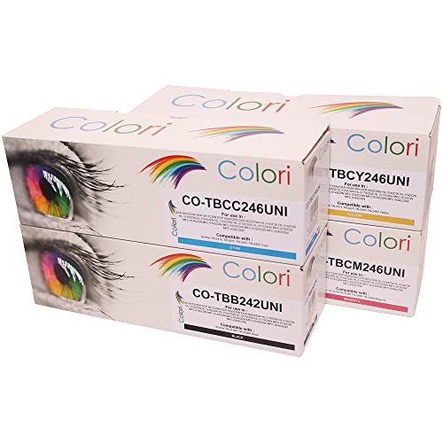 Colori Set 4X Alternativ Toner für Brother TN-242 TN-246 TN-242BK TN-246C TN-246M TN-246Y für DCP-9015CDW DCP-9017CDW DCP-9020CDW DCP-9022CDW HL-3140CW HL-3142CW HL-3150CDN HL-3150CDW HL-3152CDW von Colori