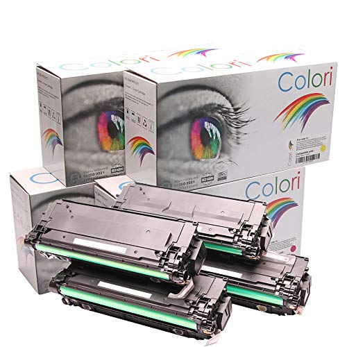 Colori Set 4X Alternativ Toner für HP 508A CF360A-CF363A 508X CF360X-363X für HP Laserjet Enterprise M550 Series M552 M552dn M553 M553dn M553n MFP M570 M577 M577c M577dn M577f von Colori