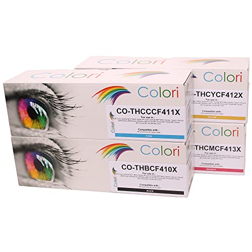 Colori Kompatibles Set 4X Toner für HP 410X 411X 412X 413X für Laserjet Pro M377dw M452 Series M452dn M452dw M452nw MFP M477 M477fdn M477fdw M477fnw von Colori