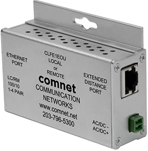 ComNet Single Ch Ethernet Over UTP with IEEE 802.3af 15.4W, CLFE1EOU (with IEEE 802.3af 15.4W Pass-Through PoE, 10/100Mbps, Industrial, Local/Remote Configurable, Mini) von ComNet