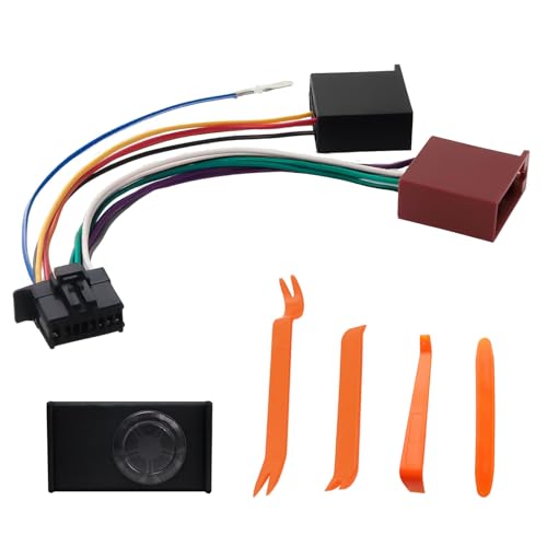 ComPDCVD Autoradio ISO Adapter Pioneer Auto Stereo Radio Loom Kabel mit 4-in-1 Auto Zierleistenkeile ISO Adapter Autoradio 16 Poliger Radioadapter Adapter für ISO Bus Kabelbaumstecker Ersatz von ComPDCVD