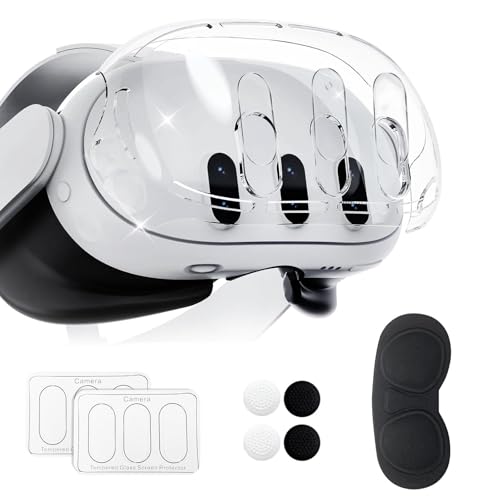 ComPDCVD Schutzhülle Kompatibel mit Meta Quest 3 Kameralinsenschutz Kratzfeste Schutzabdeckung hochtransparente Hülle mit 1 Headset-Abdeckung 3 Kameraobjektiv aus gehärtetem Glas 4 Joystick-Kappen ComPDCVD Schutzhülle Kompatibel mit Meta Quest 3 Kameralinsenschutz Kratzfeste Schutzabdeckung hochtransparente Hülle mit 1 Headset-Abdeckung 3 Kameraobjektiv aus gehärtetem Glas 4 Joystick-Kappen von ComPDCVD